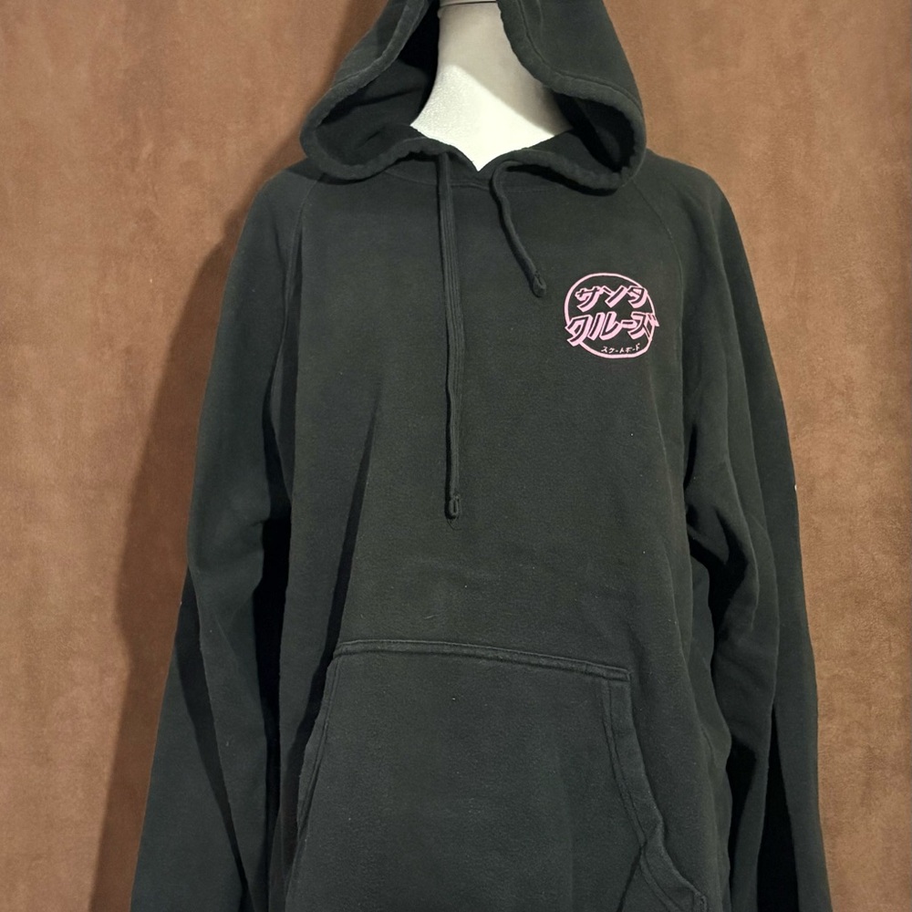 Black Hoodie with Pink Logo